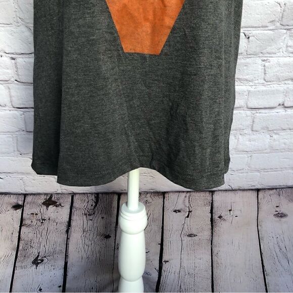 Virginia College Logo Tank Top Charcoal Heather Gray Criss Cross Back Medium - Picture 6 of 12